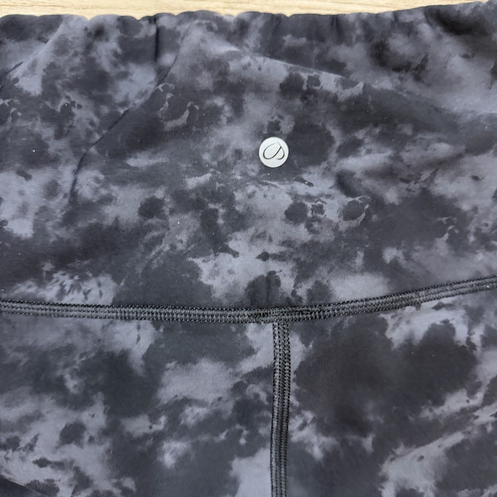 CRZ YOGA Womens L Fleece Lined Leggings Black Cloud Print High Rise Athletic - Picture 3 of 9